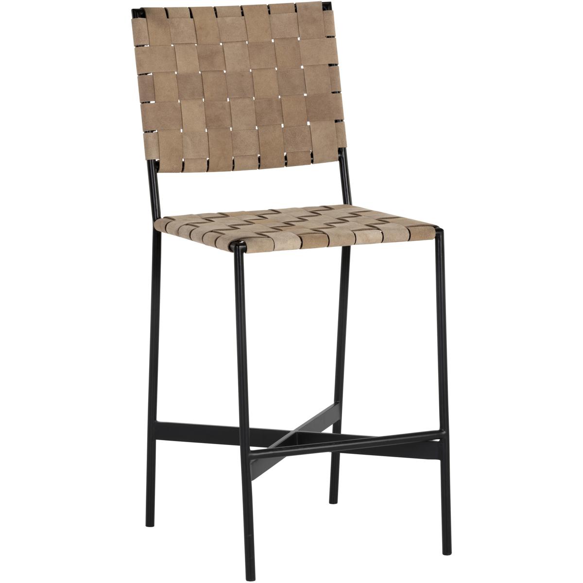 SUNPAN 107067 Omari 43 inch Suede Light Tan Leather Counter Stool